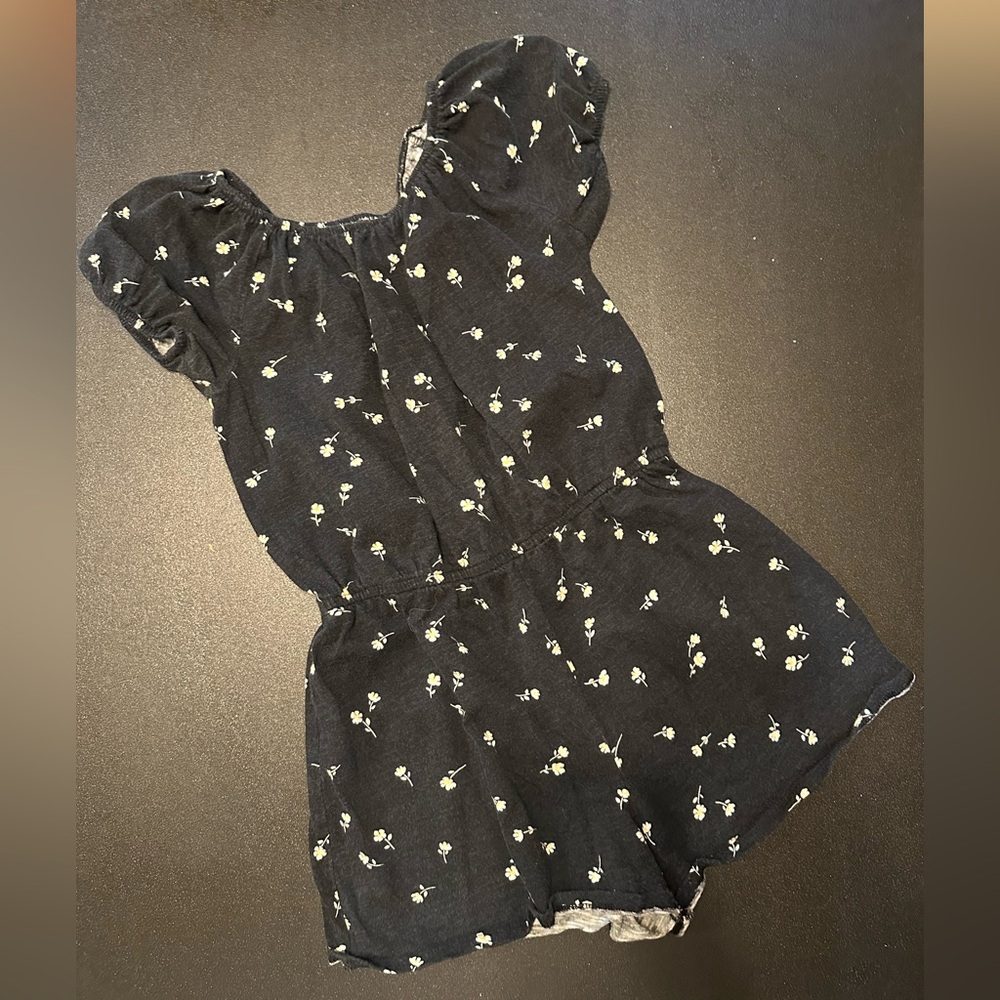 Floral Black Romper